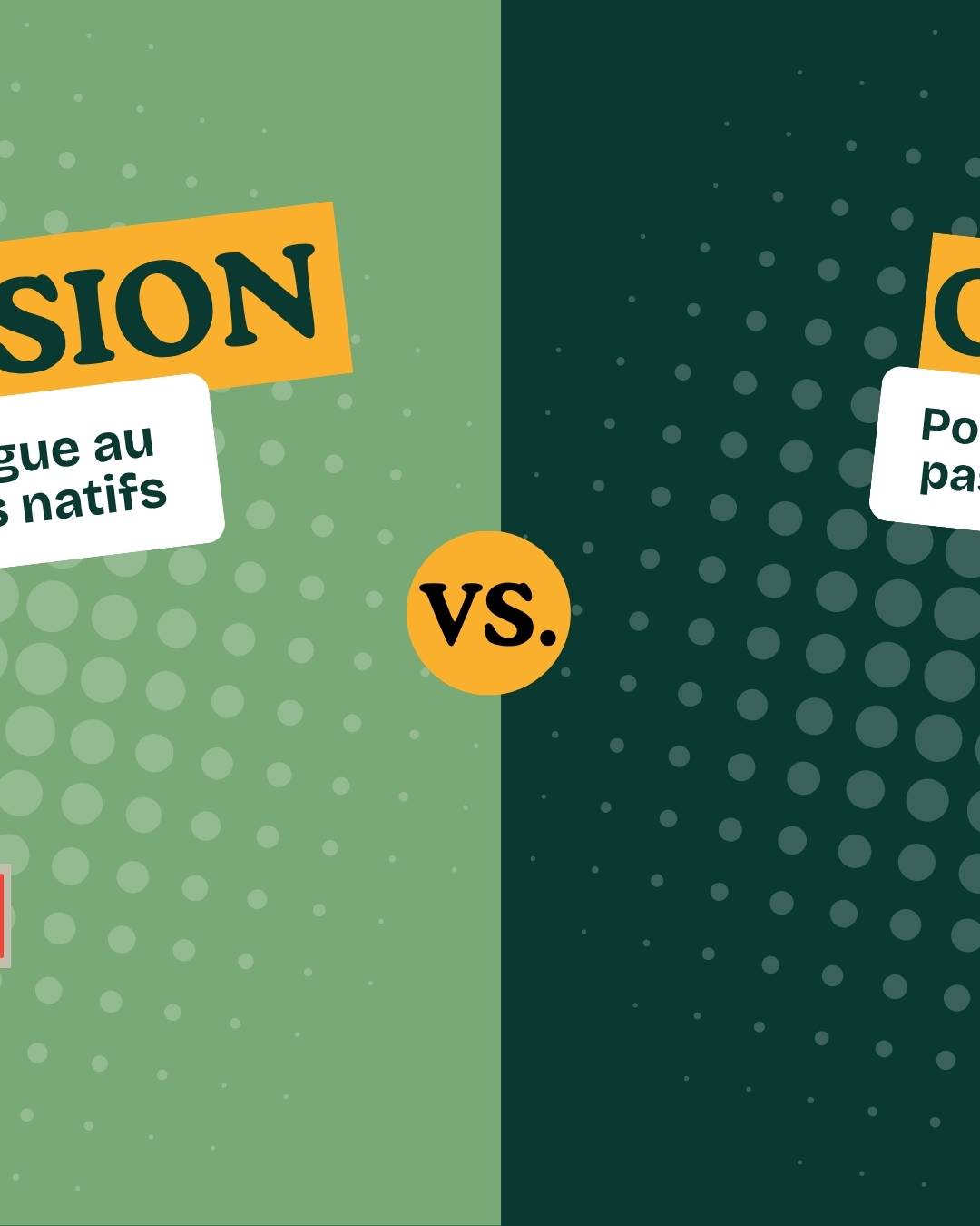 Illustration comparant l'apprentissage d'une langue en immersion et en cours au Clirap Togo