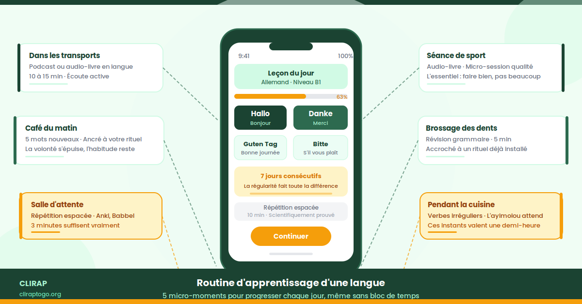 routine apprentissage langue micro-moments quotidien